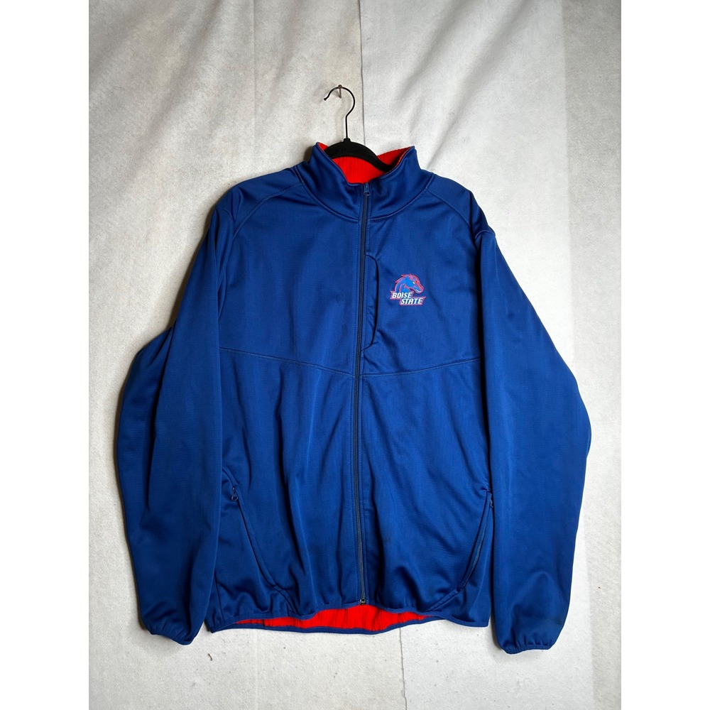 Know Wear Boise State Broncos Jacket Mens XL‎ Blue Orange Full Zip Fleece Lined